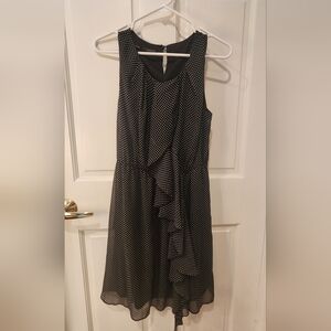 Elegant Black and White Polka Dot Dress